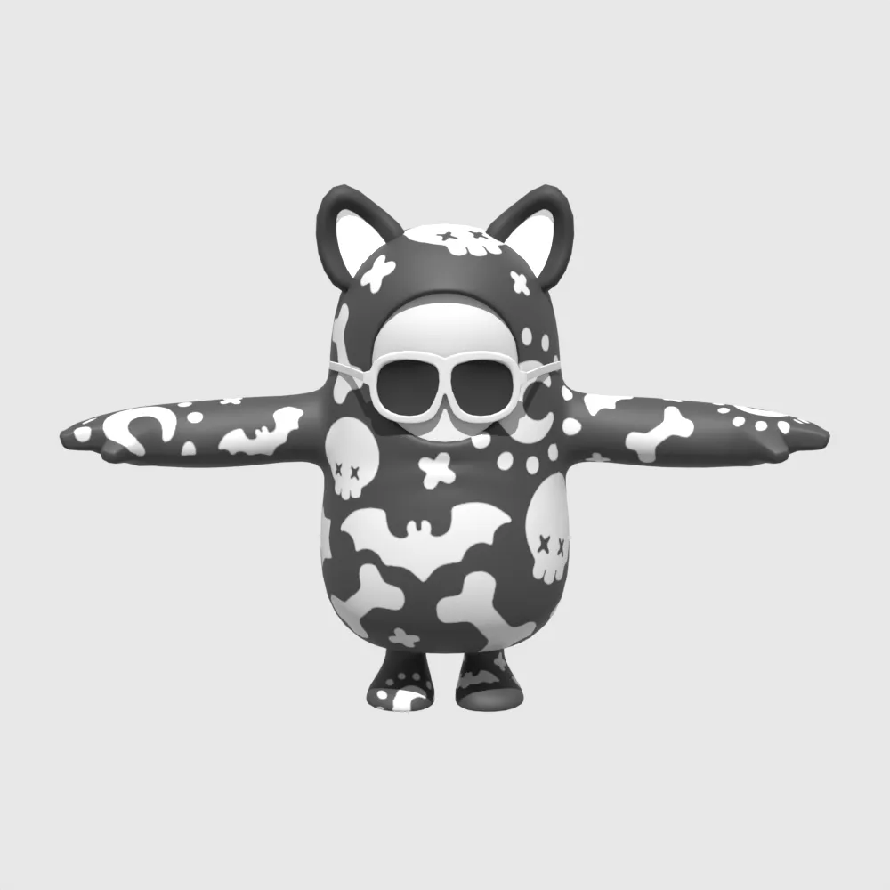Skull Squad Leader Fall Guy - Fortnite 3D Model .c4d .max .obj .3ds .fbx .stl .blend