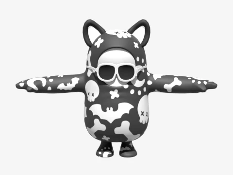 Skull Squad Leader Fall Guy - Fortnite 3D Model