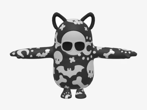 Skull Squad Leader Fall Guy - Fortnite 3D Model
