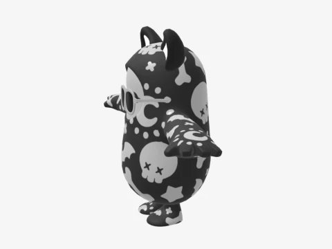 Skull Squad Leader Fall Guy - Fortnite 3D Model