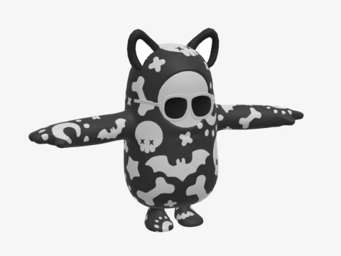 Skull Squad Leader Fall Guy - Fortnite 3D Model