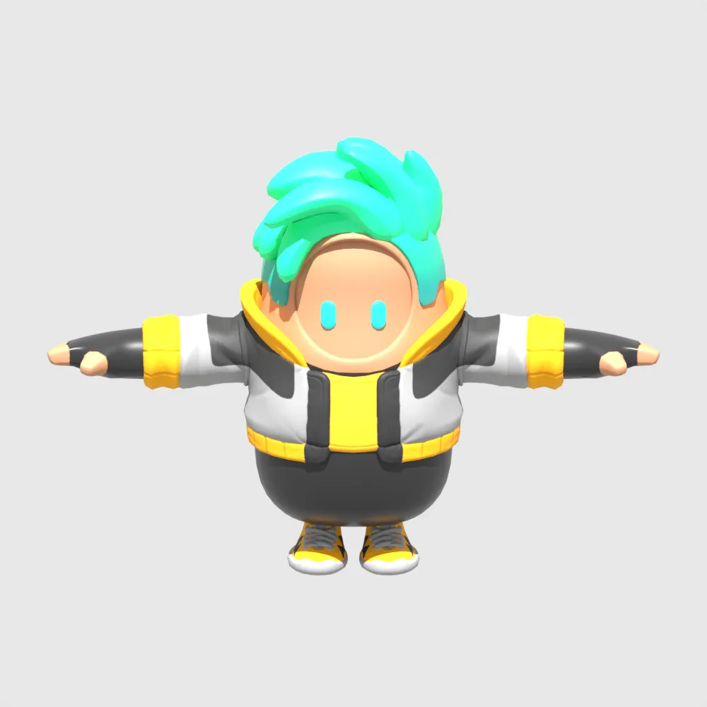 Flare Fall Guy - Fortnite 3D Model .c4d .max .obj .3ds .fbx .stl .blend