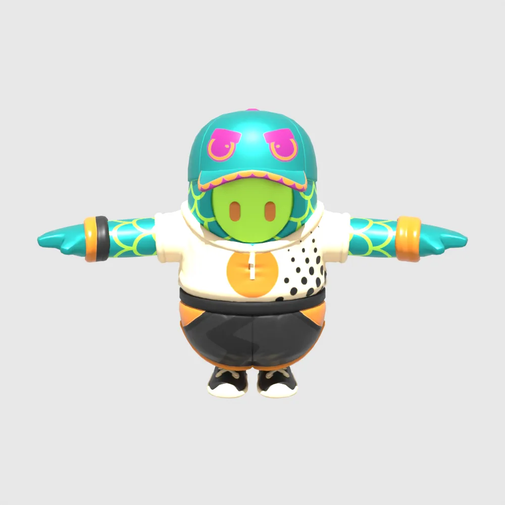 Lizzik Fall Guy - Fortnite 3D Model .c4d .max .obj .3ds .fbx .stl .blend