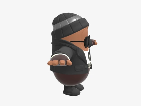 Noir Fall Guy - Fortnite 3D Model