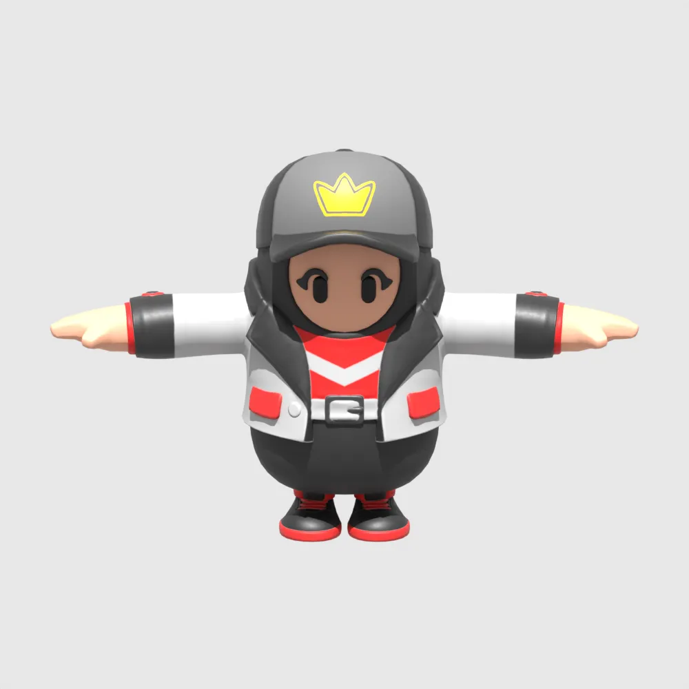 Fanatic Fall Guy - Fortnite 3D Model .c4d .max .obj .3ds .fbx .stl .blend 