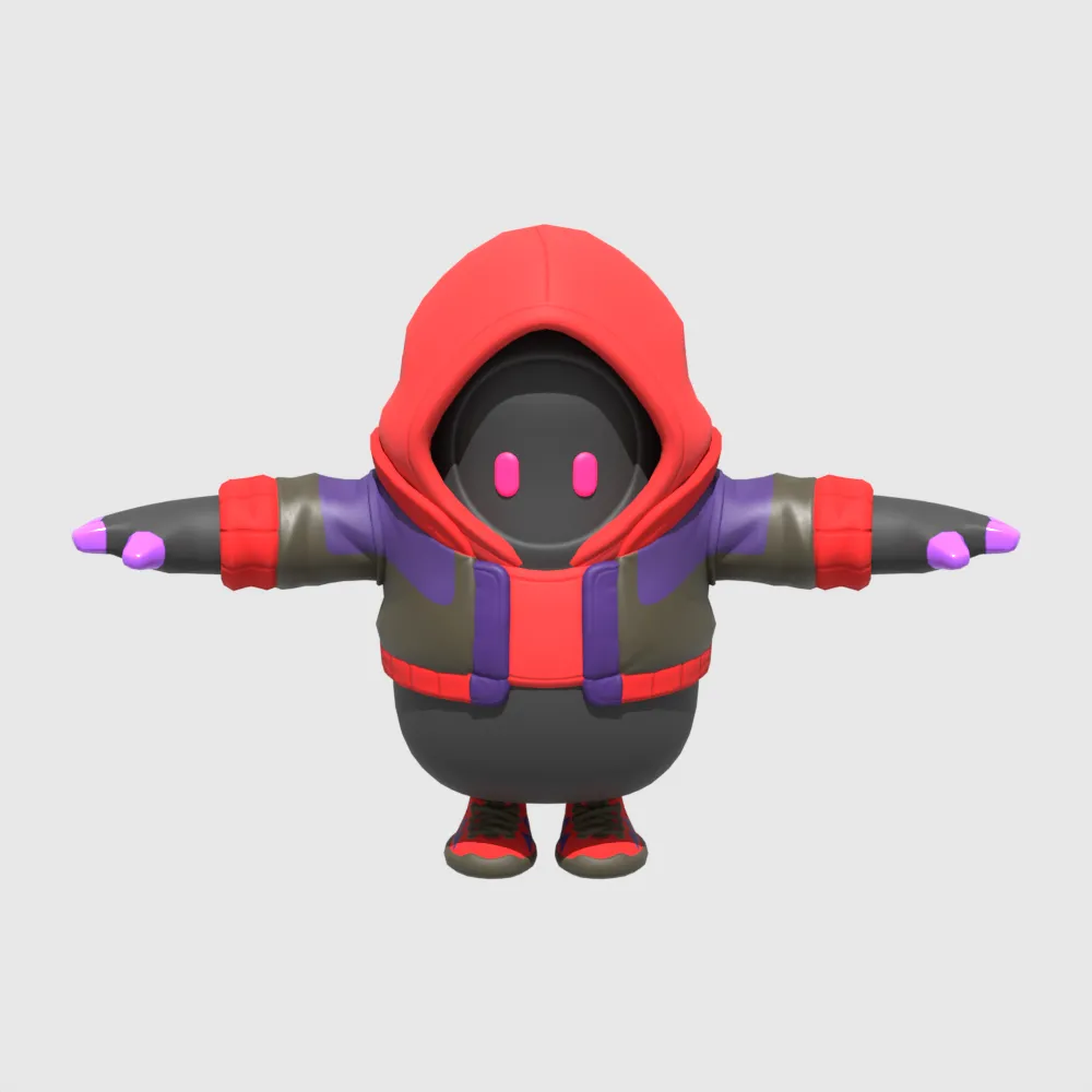 Dark Doggo Fall Guy - Fortnite 3D Model .c4d .max .obj .3ds .fbx .stl .blend 