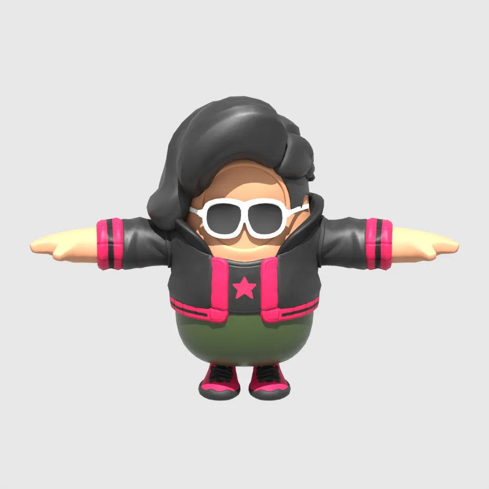 Renegade Runner Fall Guy - Fortnite 3D Model .c4d .max .obj .3ds .fbx .stl .blend 