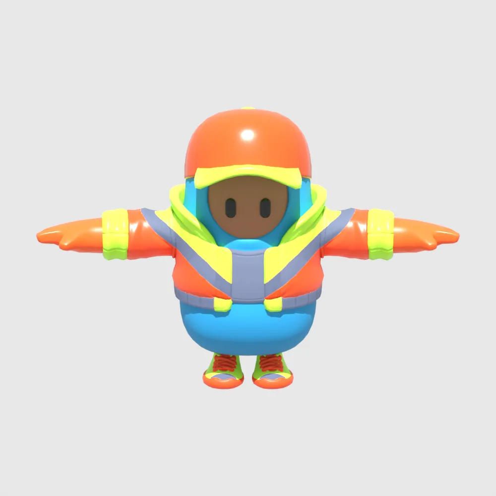 Synth Fall Guy - Fortnite 3D Model .c4d .max .obj .3ds .fbx .stl .blend 