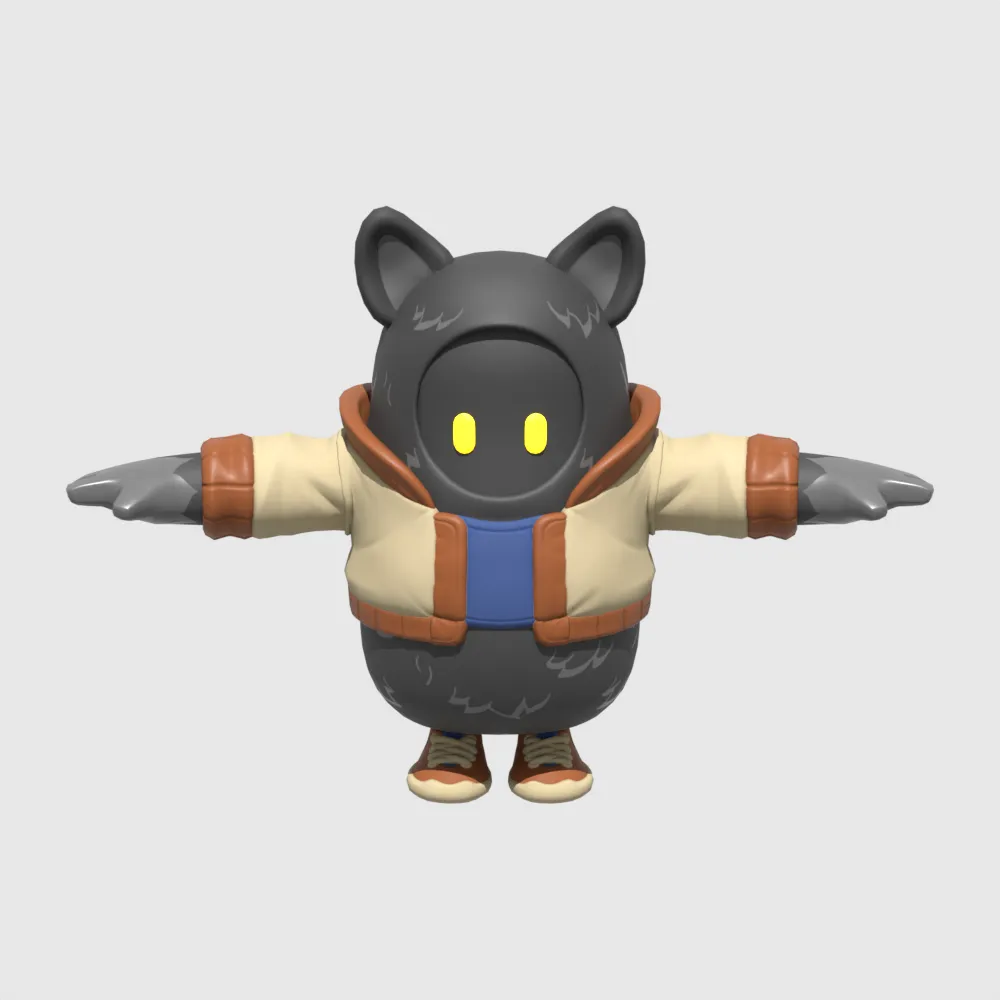Azuki Fall Guy - Fortnite 3D Model .c4d .max .obj .3ds .fbx .stl .blend 