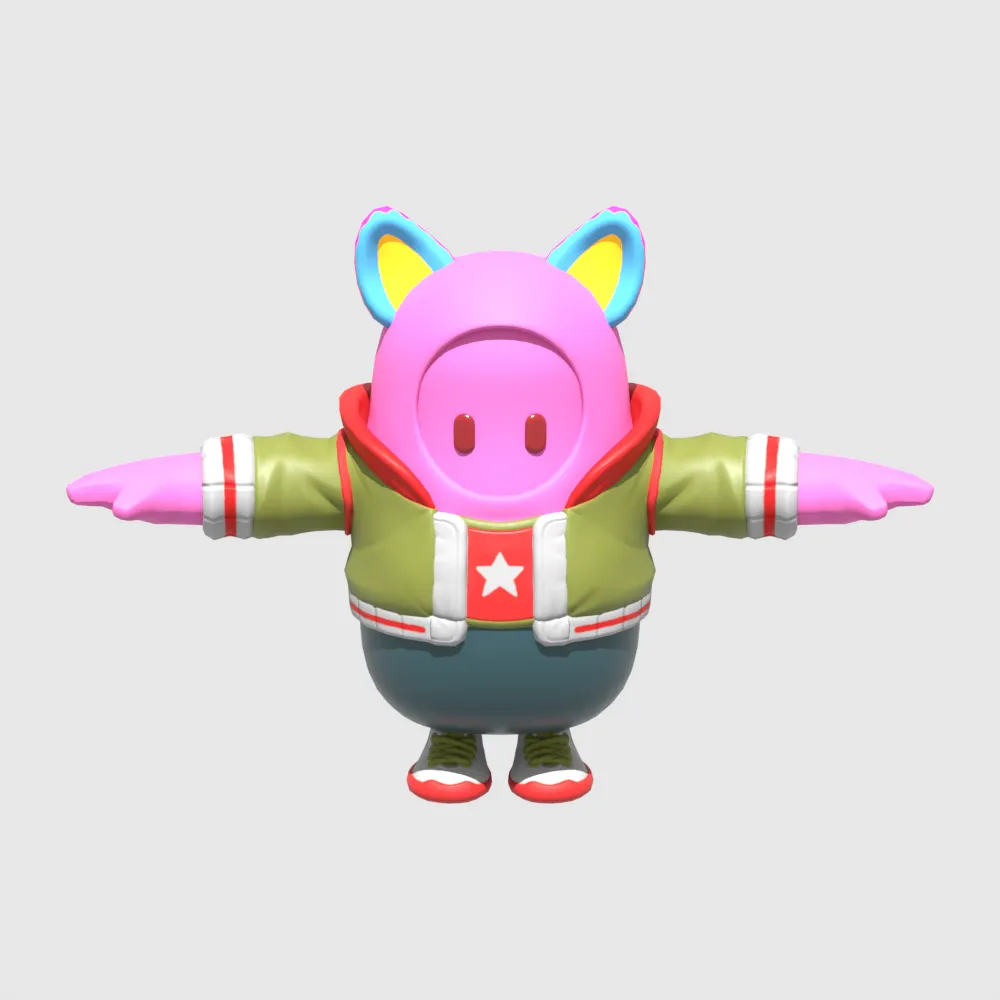 Andy Fangerson Fall Guy - Fortnite 3D Model .c4d .max .obj .3ds .fbx .stl .blend 