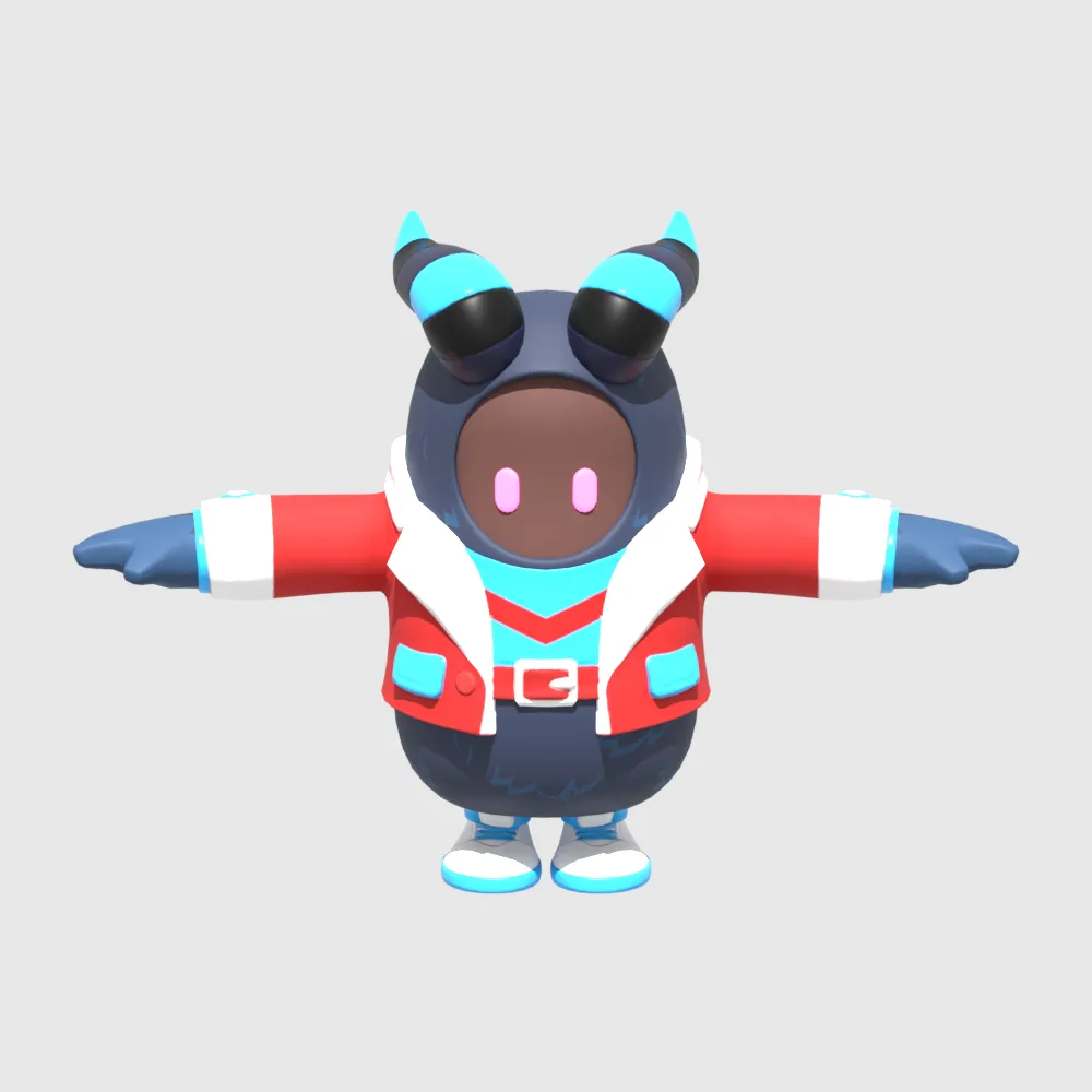 Krampus Fall Guy - Fortnite 3D Model .c4d .max .obj .3ds .fbx .stl .blend