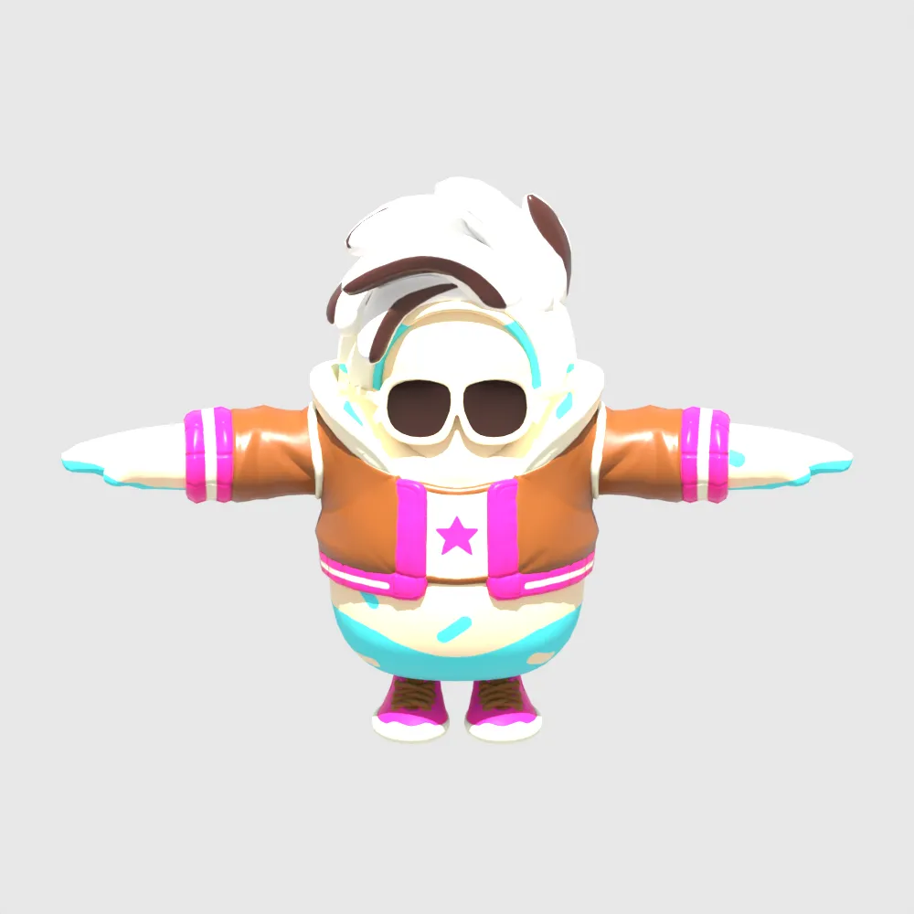 Lil Split Fall Guy - Fortnite 3D Model .c4d .max .obj .3ds .fbx .stl .blend 