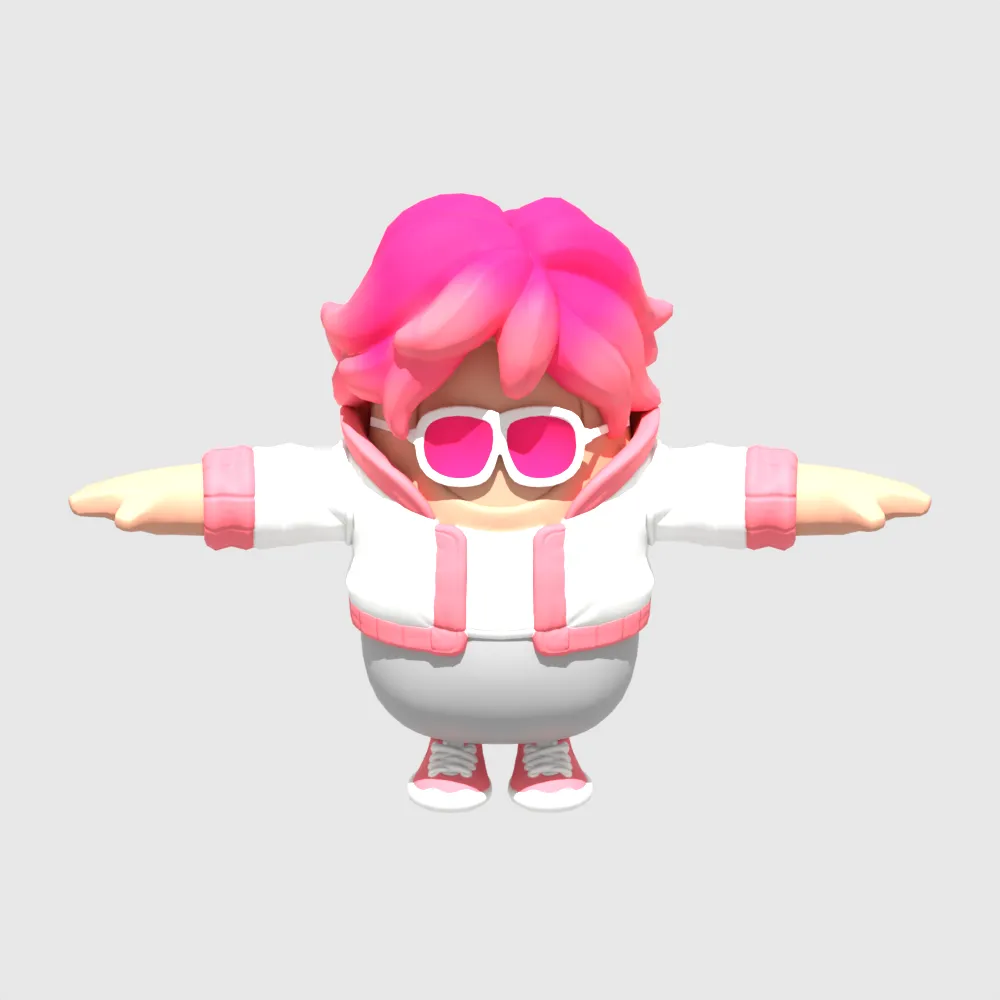 Valeria Fall Guy - Fortnite 3D Model .c4d .max .obj .3ds .fbx .stl .blend 