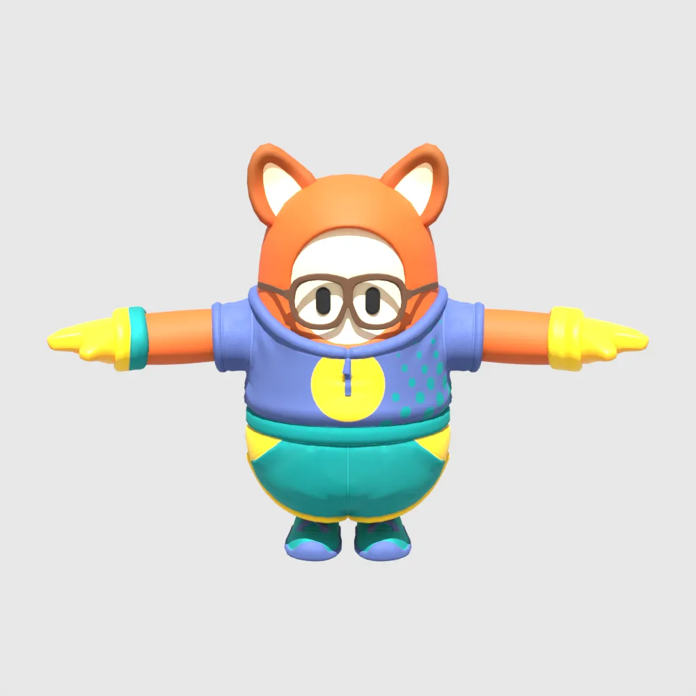 Alphonse Fall Guy - Fortnite 3D Model .c4d .max .obj .3ds .fbx .stl .blend 