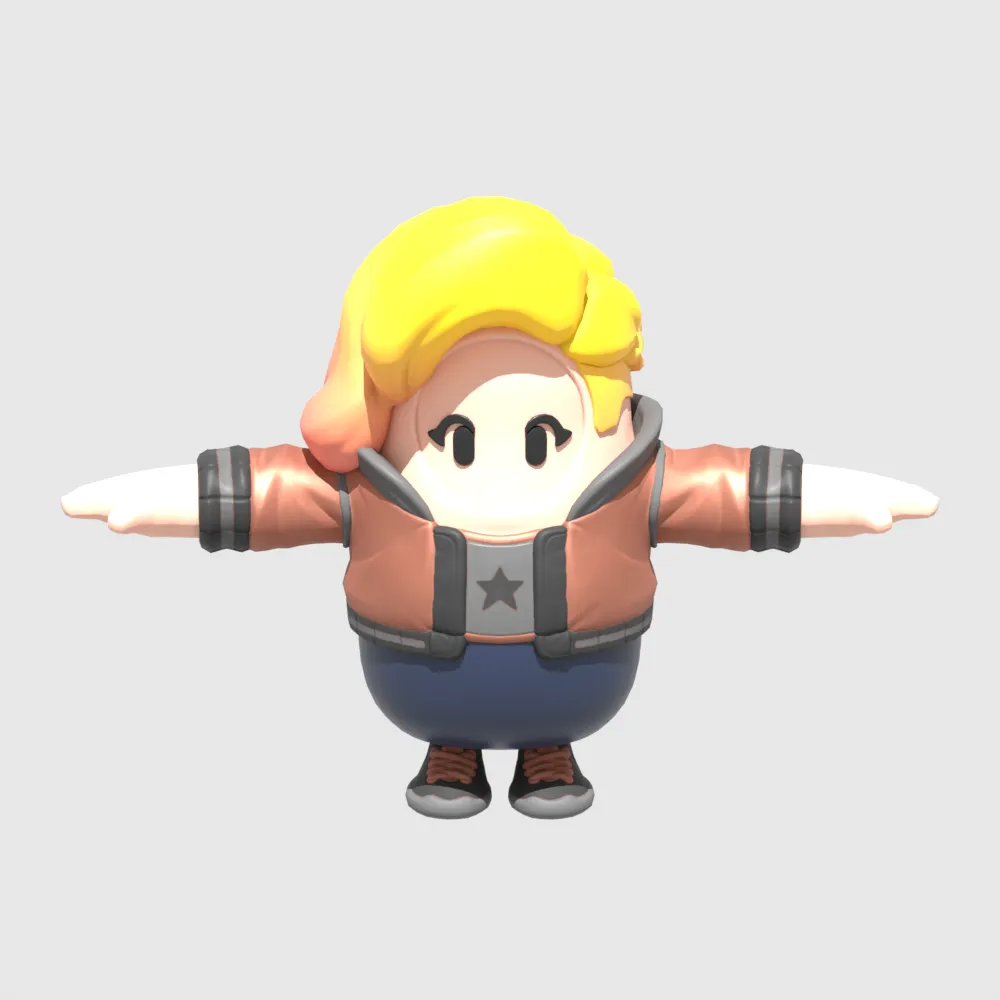 Ready Penny Fall Guy - Fortnite 3D Model .c4d .max .obj .3ds .fbx .stl .blend 