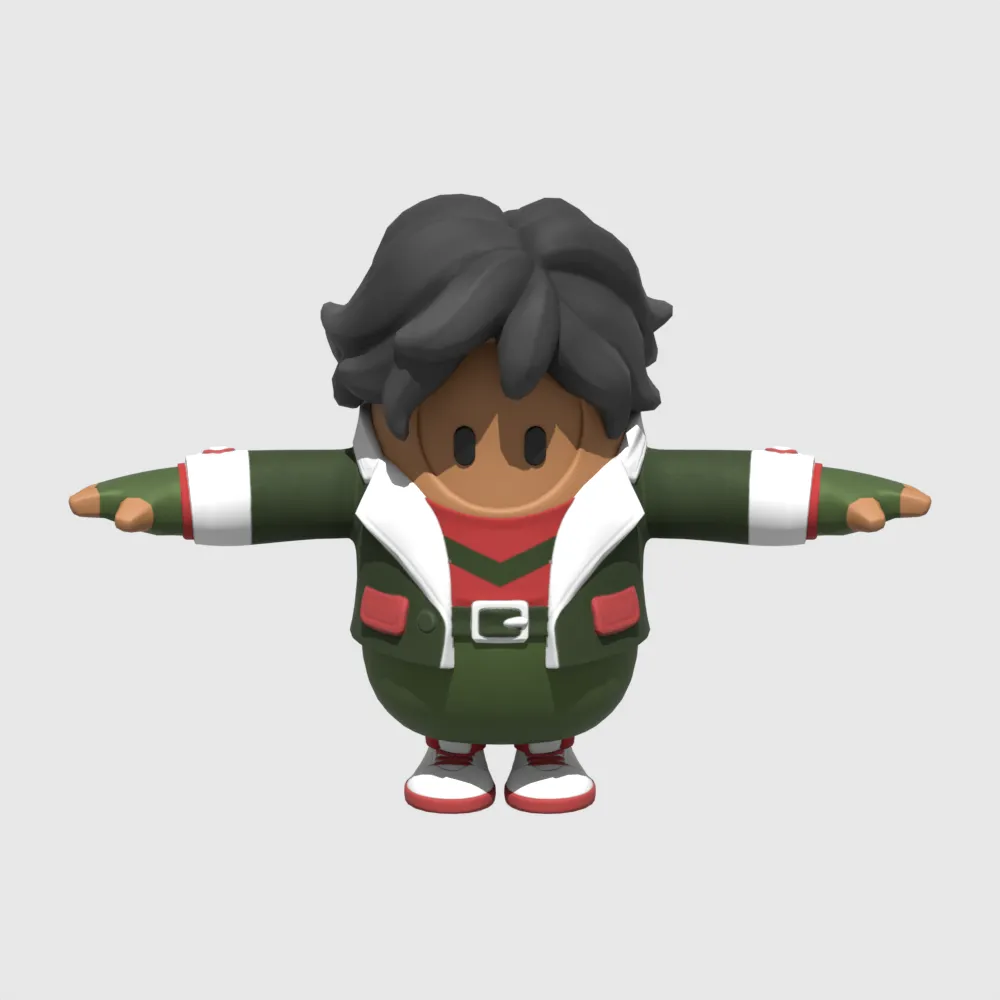 Kwame Fall Guy - Fortnite 3D Model .c4d .max .obj .3ds .fbx .stl .blend