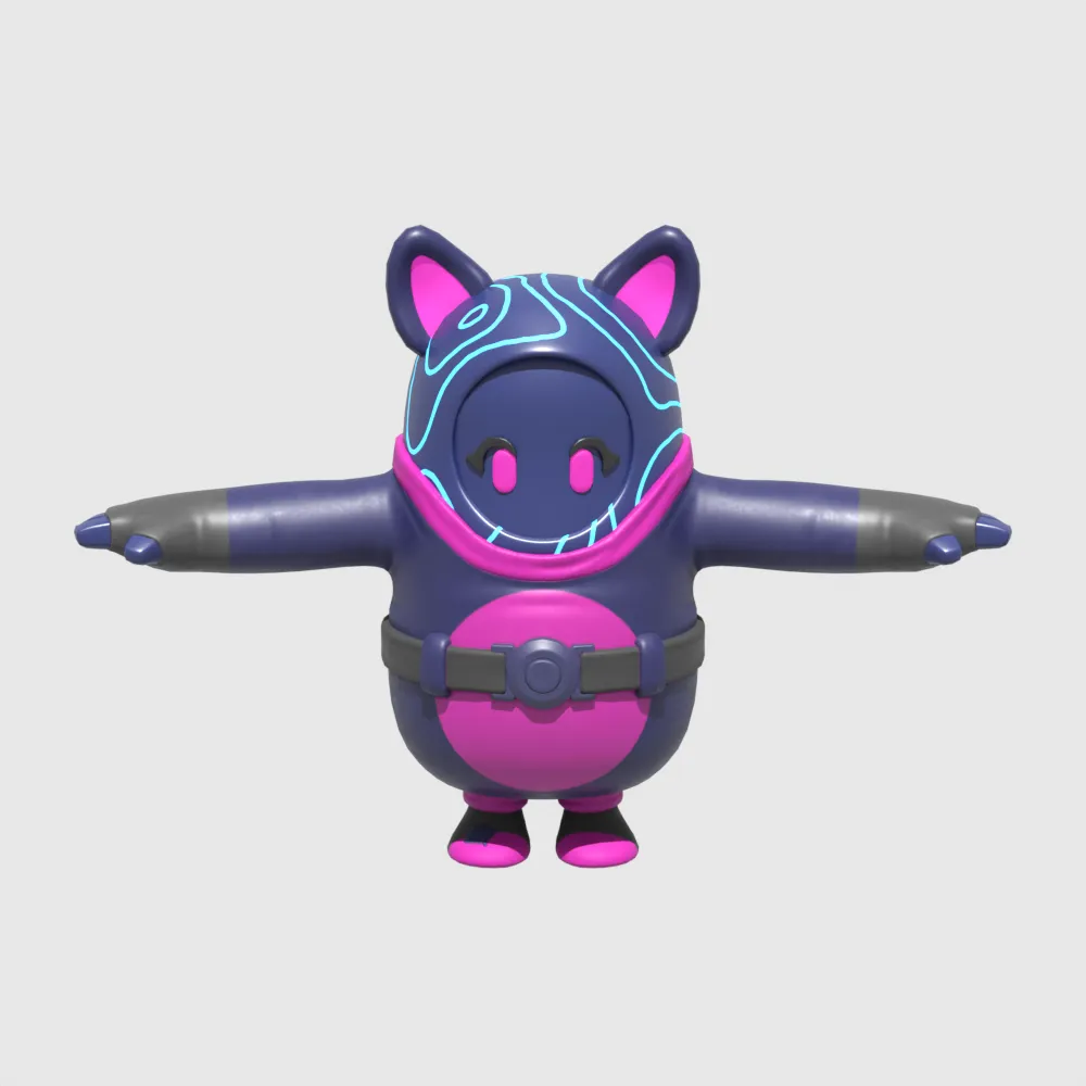 Bunnywolf Fall Guy - Fortnite 3D Model .c4d .max .obj .3ds .fbx .stl .blend 