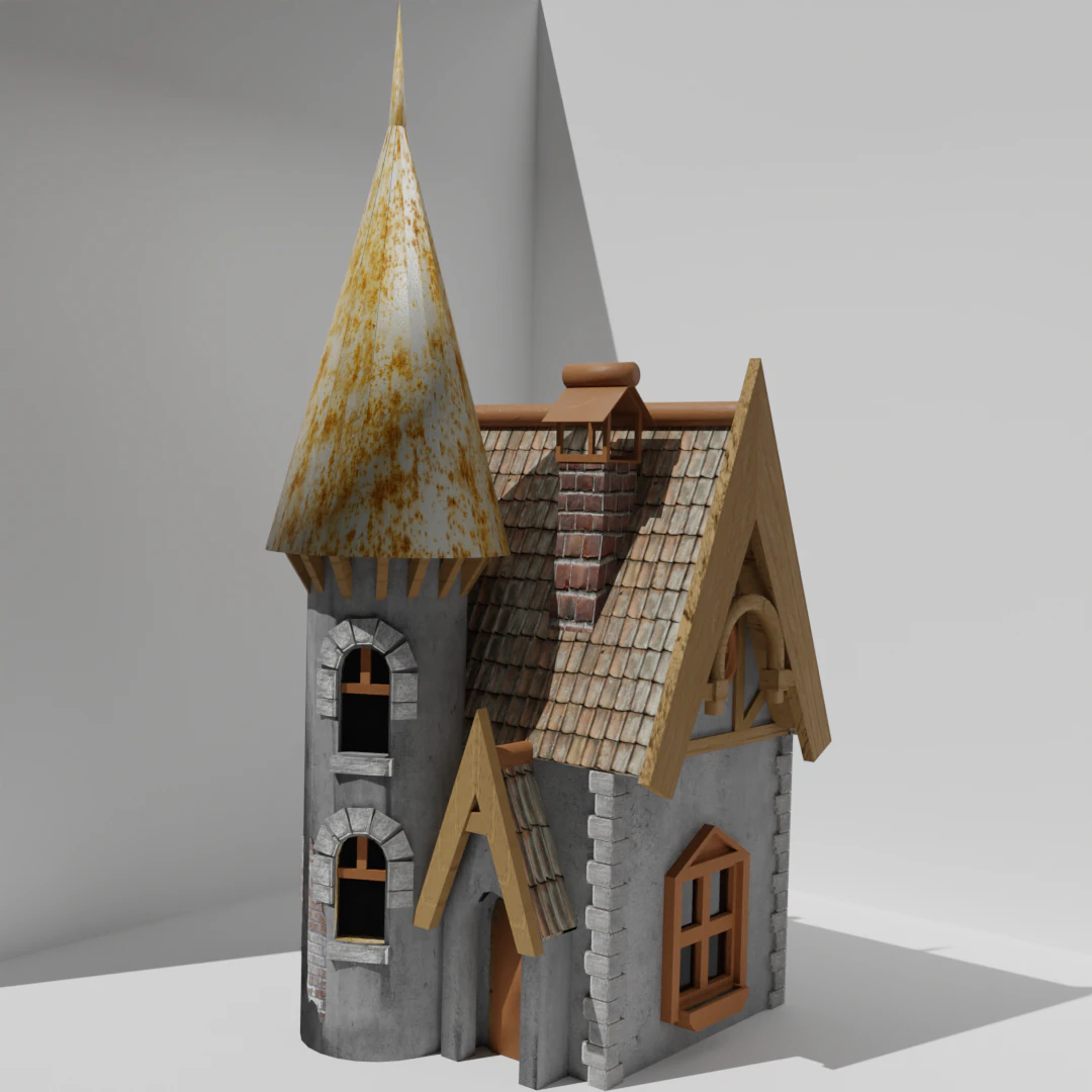Fairytale house 3D Model .c4d .max .obj .3ds .fbx .stl .blend 