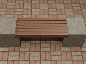 Bench and trash can 3D Model