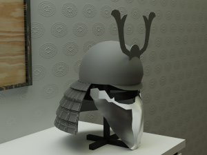 Katana and samurai helmet 3Dモデル