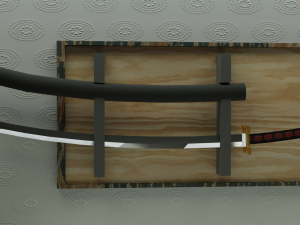 Katana and samurai helmet 3Dモデル