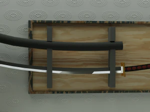 Katana and samurai helmet 3D Model