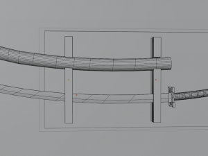 Katana and samurai helmet 3Dモデル