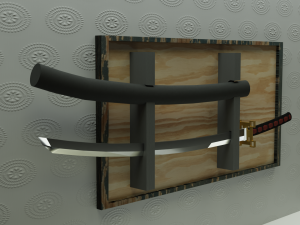 Katana and samurai helmet 3Dモデル
