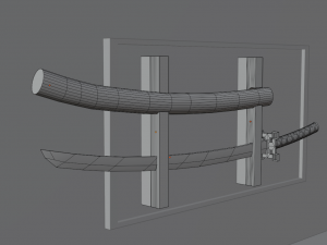 Katana and samurai helmet 3Dモデル