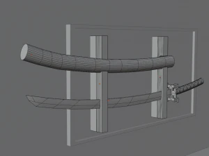 Katana and samurai helmet 3D Model