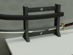 Katana and samurai helmet 3Dモデル