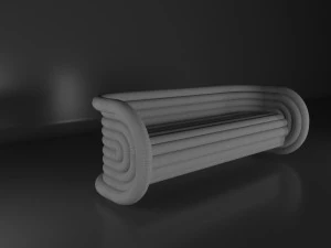 Fabulous metallic-velvet Sofa 3D Model