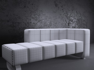 Great velvet Sofa 3D 模型