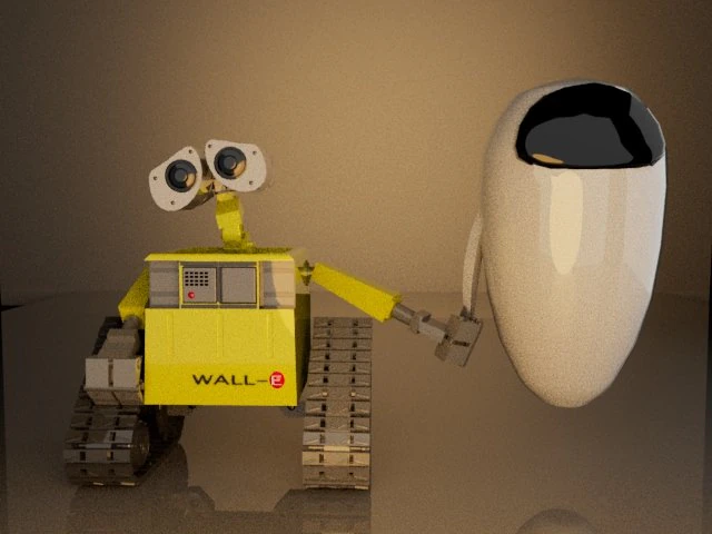 Wall-E and EVA 3D Model .c4d .max .obj .3ds .fbx .stl .blend 