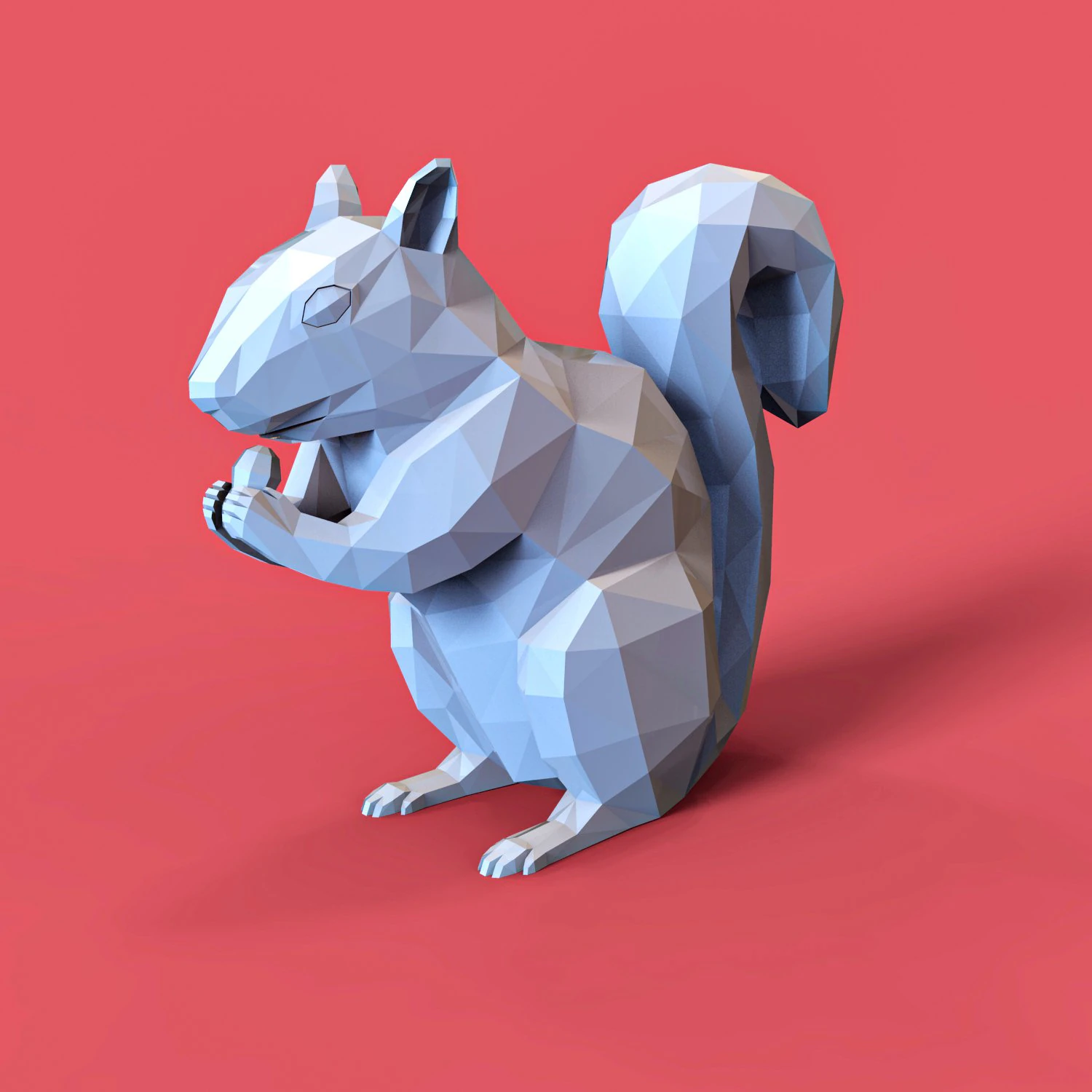 Low Poly Squirrel 3D Print Model .c4d .max .obj .3ds .fbx .stl .blend 