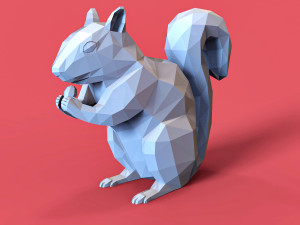 Low Poly Squirrel 3D Print Model