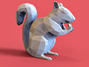 Low Poly Squirrel 3D Print Model