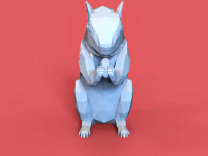 Low Poly Squirrel 3D Print Model