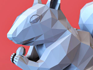 Low Poly Squirrel 3D Print Model