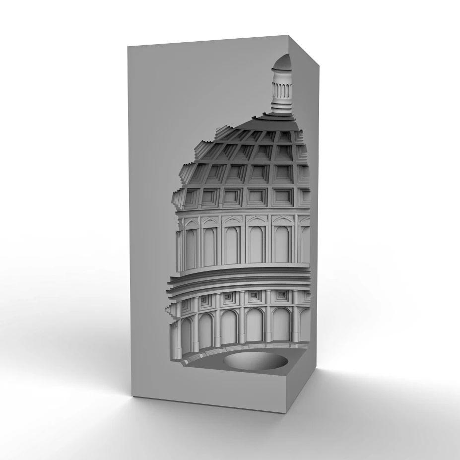 装飾ドーム 3Dプリントモデル .c4d .max .obj .3ds .fbx .stl .blend 