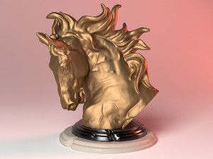 Horse Head Sculpture 3D Print Model