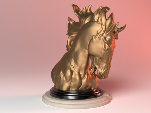 Horse Head Sculpture 3D-printmodel
