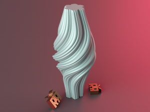 Columnar rotating candle wave candle Modèles 3D en vedette