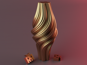 Columnar rotating candle wave candle Modèles 3D en vedette