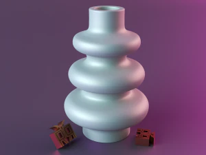 Curved Ceramic Vase 3D Print Model