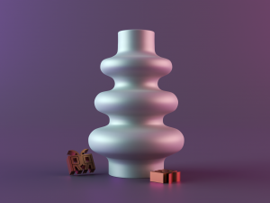 Curved Ceramic Vase Model Cetak 3D