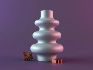 Curved Ceramic Vase 3D Print Model
