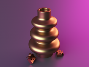 Curved Ceramic Vase Model Cetak 3D