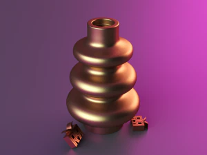 Curved Ceramic Vase 3D Print Model