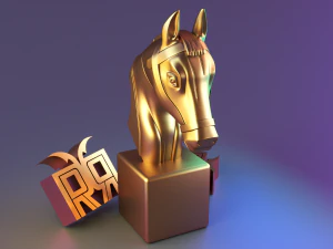 Stehender Pferdekopf 3D Druckmodell